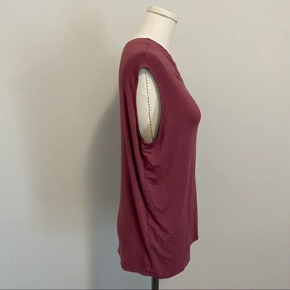 Aritzia Babaton Taddeo One Shoulder Tank Top Dark Mauve - Picture 7 of 13